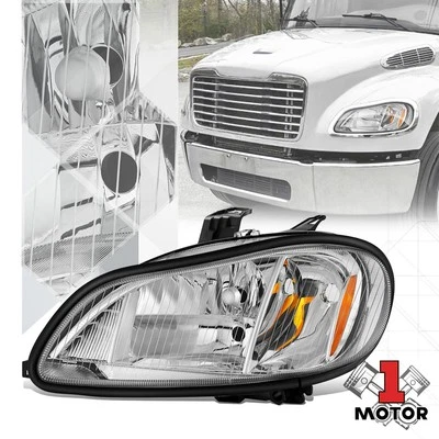 Farol esquerdo âmbar cromado para 03-19 Freightliner Business Class M2 106 112 - Imagem 1 de 4