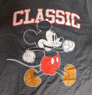 Camiseta XL Disney Original Gráfica Mickey Mouse Gris Manga Corta Unisex 2020 Foto 1 de 2