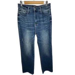 Judy Blue Dad Jeans Womens 11 Blue High Rise Straight Stretch Denim Hidden Zip - Picture 1 of 15