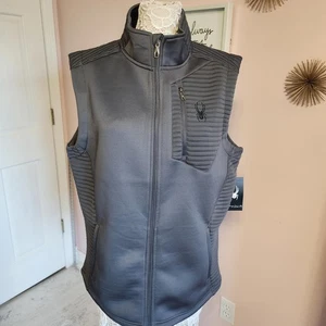 NWT Spyder Gray Vest logo little on back I thought it was a spyder logo FYI  - Picture 1 of 5