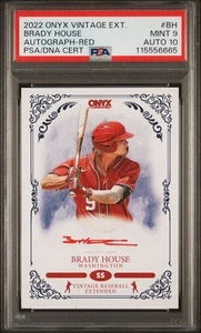 2022 Onyx Extended AUTO Red Ink /25 BRADY HOUSE Washington Nationals RC PSA 9 10 - Picture 1 of 2