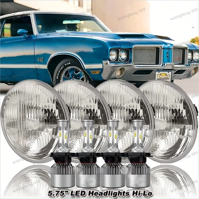 Faros LED redondos de haz alto/bajo de 5,75" 5 3/4 para Cutlass 1962-1973 4 piezas Foto 1 de 4