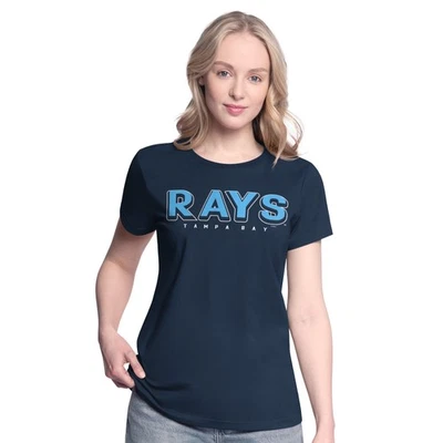 Women's G-III 4Her by Carl Banks  Navy/Light Blue Tampa Bay Rays Two T-Shirt - Image 1 of 4