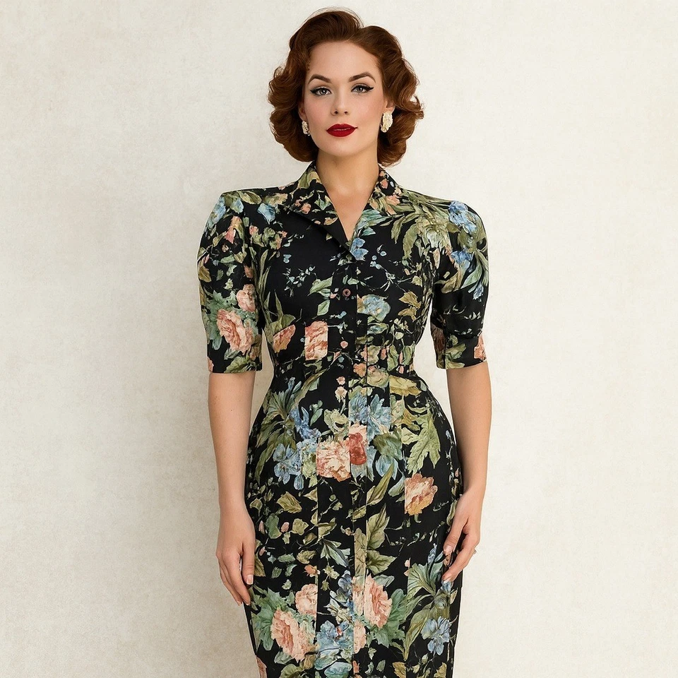 Vintage 80s Karen Alexander Floral Cotton Dress Neiman Marcus Bow Back Size 8 - Image 1 of 4