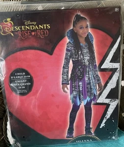 DISNEY DESCENDANTS ULIANA COSTUME XL 14-16 CHILDS THE RISE OF RED DRESS/LEGGINGS - Picture 1 of 2