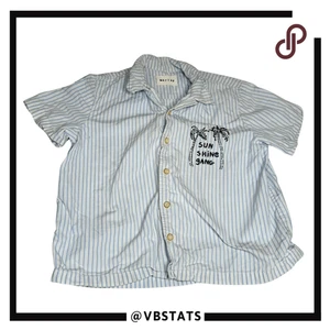 Morley Boys Udo Prince Embroidered Cotton Button Up Shirt Blue White Size 3 - Picture 1 of 6