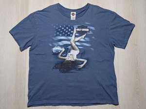 Vintage Harley Davidson Herren Pinup Girl T-Shirt Tattoo Biker USA Tee HWY 101 2XL - Bild 1 von 18