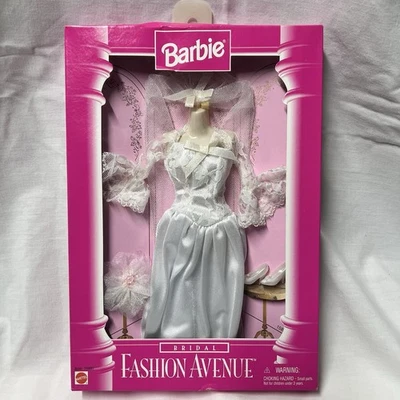 Barbie Fashion Avenue Bridal White Gown W Lace Bows 1996 NEW #15897 - Image 1 of 4