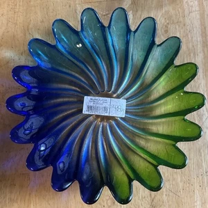 Studio Nova Solaris Blue Green Swirl Petal Serving Platter Germany 8” - Picture 1 of 3