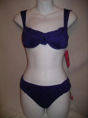 Traje de baño bikini BETSEY JOHNSON pastelería francesa PÚRPURA - S - NUEVO CON ETIQUETAS $192 Foto 1 de 4