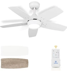 Ceiling Fan 36'' for Small Room: Matte White Modern Fans with Light Remote Contr - Picture 1 of 7