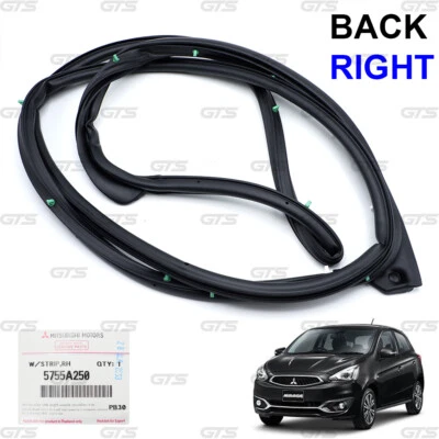 For Mitsubishi Mirage SpaceStar 2012 18 Rear Rh Door Rubber Seal Weatherstrip - Image 1 of 4