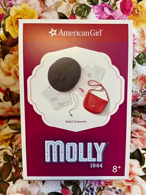 American Girl Molly's Meet Acessórios Moeda Boina ColarBolsa Hanky Note Molly - Imagem 1 de 4