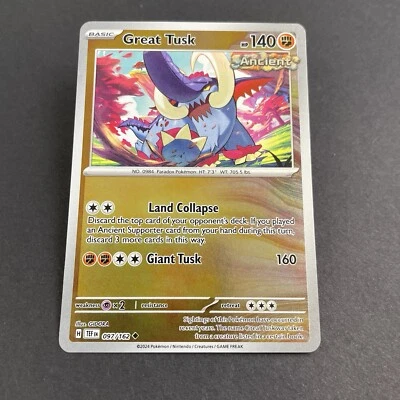 Great Tusk 097/162 Reverse Holofoil Near Mint Sv05: Temporal Forces Pokemon TCG - Image 1 of 2