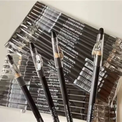 Темно-коричневый, черный водонепроницаемый макияж подводка для глаз и карандаш для губ с точилкой алоэ вера - Изображение 1 из 4