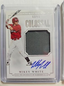 Mikey White 2015 National Treasures MS Auto/Jersey card #’d 63/99 Alabama