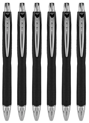 Uni-Ball Jetstream RT Retractable Ballpoint Pens Black Medium Tip 1.0mm 6pc Lot
