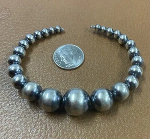 Navajo Pearl Sterling cuff bracelet new 6 3/4 in flexible