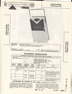 Sams Photofact, Philco Model T-60, tragbares Radio, Original Hard Copy - Bild 1 von 1