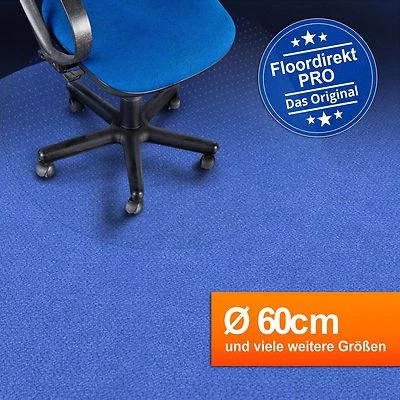 Bodenschutzmatte Rund 60cm für Teppichböden aus Polycarbonat | Farbe transparent