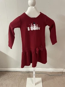 Le Top Red Snowman Long Sleeve Dress - Picture 1 of 5
