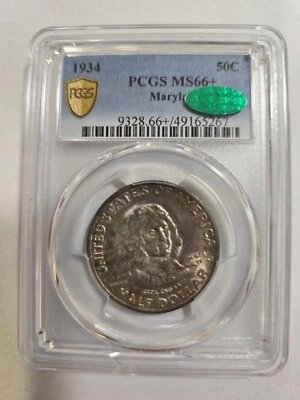 1934 Maryland Commemorative Half Dollar PCGS MS66+ CAC Sticker - Image 1 of 4