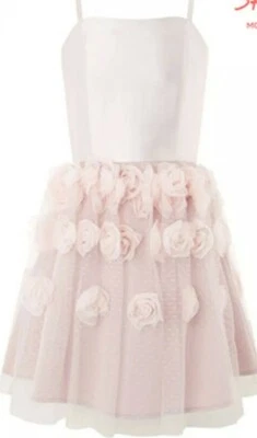 Monsoon Storm Rosalie Cascade Dress Girls Bridal Bnwt 3D Pink Floral Age 13 H158 - Image 1 of 4