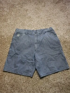 Vintage Polo Sport Work Shorts 40 Mens Blue Striped Baggy Carpenter Cotton Y2K - Picture 1 of 13