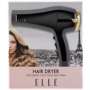 Secador de pelo ELLE tacto suave secador de acabado mate con 2 velocidades y 3 ajustes de calor negro - Imagen 1 de 6