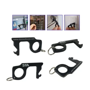 4Pcs Anti-Microbial Keychain No Touch Hand Tool Contactless Brass EDC Keychains - Picture 1 of 14