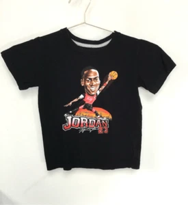 Vintage Jordan Boys Black Stretch Short Sleeve Crew Neck Graphic T-Shirt Size 6 - Picture 1 of 9
