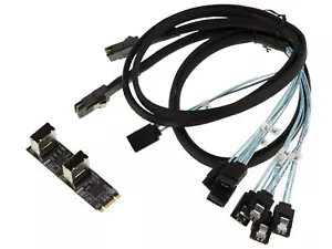 Card M.2. 8 Ports SATA 3.0 6Gbps For Port M2 Pcie 3.0 Key M Or B+M +Cords - Picture 1 of 3