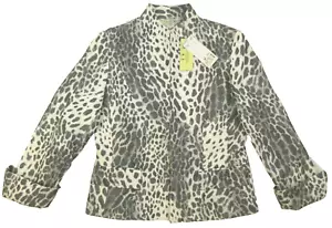 NEW! Austin Reed Petite Buckingham Cheetah Open Front Jacket Size 6 P Petite - Picture 1 of 8