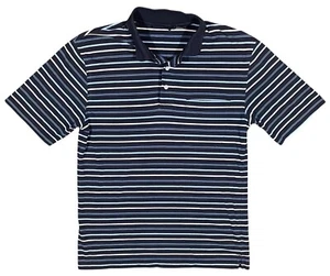 Vintage 90s Puritan Stripes Polo Shirt Mens Medium (38/40) Blue - Picture 1 of 7
