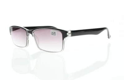 Designer Tinted Grey Lens Half Rim Acetate Reading Glasses Sun Readers +1.0~+4.0 - image 1 of 4