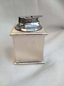 Vintage Ronson Table Lighter Silver Square In Good Condition