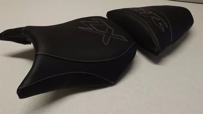 KAWASAKI ZX636 NINJA FRONT/REAR SEAT COVERS 05/6 ZX6R BLACK CARBON FIBER TEXTURE - Image 1 of 4