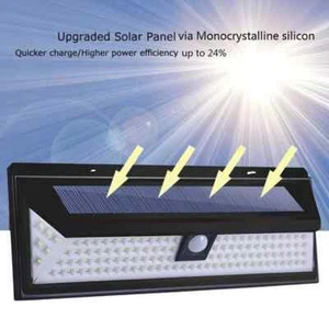 118 LED Solar Motion Sensor Light Outdoor Garden Security Lamp Floodlight IP65 - Picture 1 of 6