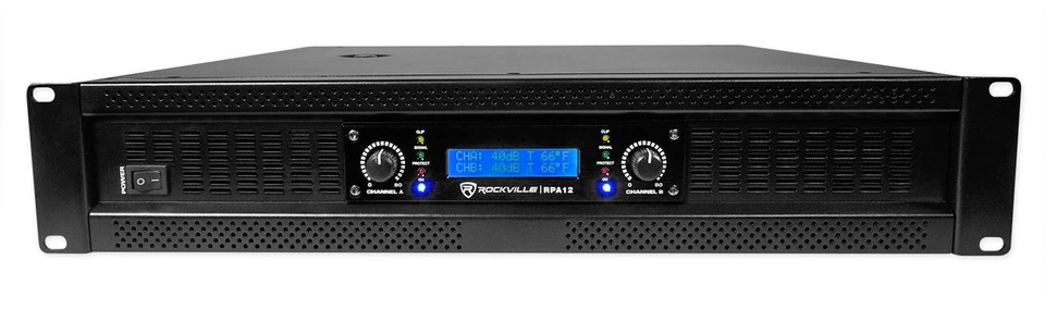 Rockville RPA12 5000 Watt Peak / 1400w RMS 2 Channel Power Amplifier Pro/DJ Amp - Image 1 of 4