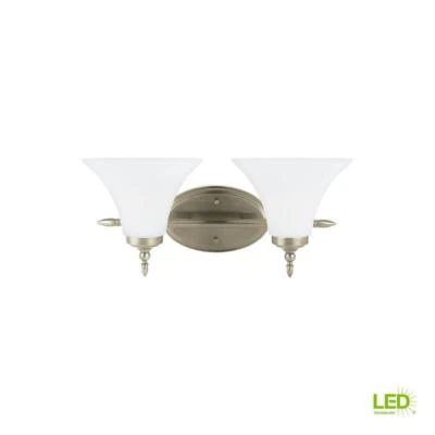 Sea Gull Montreal Antique Brushed Nickel Bath Light w/LED Bulbs 41181EN3-965 * - Image 1 of 2