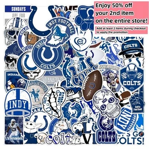 50pcs Waterproof Vinyl Stickers Indianapolis Colts NFL Football Phone Luggage - Picture 1 of 11