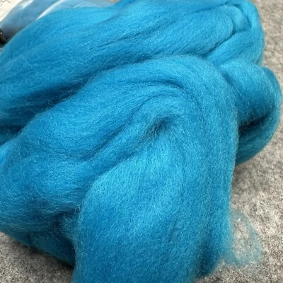 Merino Wool Spinning Felting Wool Roving Fiber Peacock Blue 116g Mohair More - Image 1 of 4