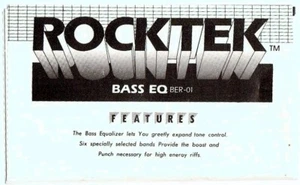 ROCKTEK BER-01Effects Pedal Instruction Manual, Good Condition - Picture 1 of 2