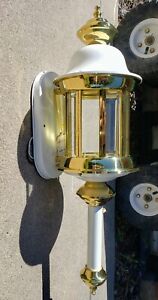 Quoizel White and Gold Brass Vintage Porch Carriage Light Fixtures NOS 4 AVAIL