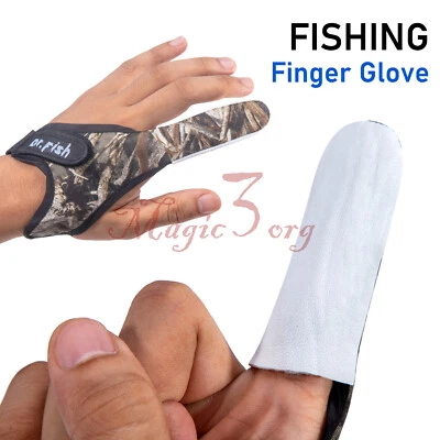2pcs Surf Fishing Casting Gloves Single Finger Protector Line Non-slip Elastic  - Image 1 of 4