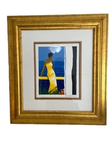 Emile Bellet Framed Lithograph Signed Numbered 86/450 A Docee A La Mer 26x24 - Picture 1 of 11