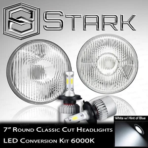 H6024 Cabezal Luz Vidrio Carcasa Lámpara Clásico Cromo 7" Redondo LED Kit de Conversión - Imagen 1 de 3