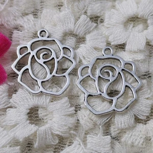 Envío Gratis 100 Piezas H-4566 Dijes Flores Plata Antigua 21x18mm H-4566 - Imagen 1 de 4