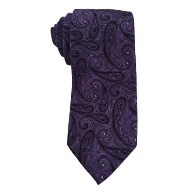 Corbata CHAPS Púrpura Hombre Paisley 100% Seda 3" x 58" Foto 1 de 4