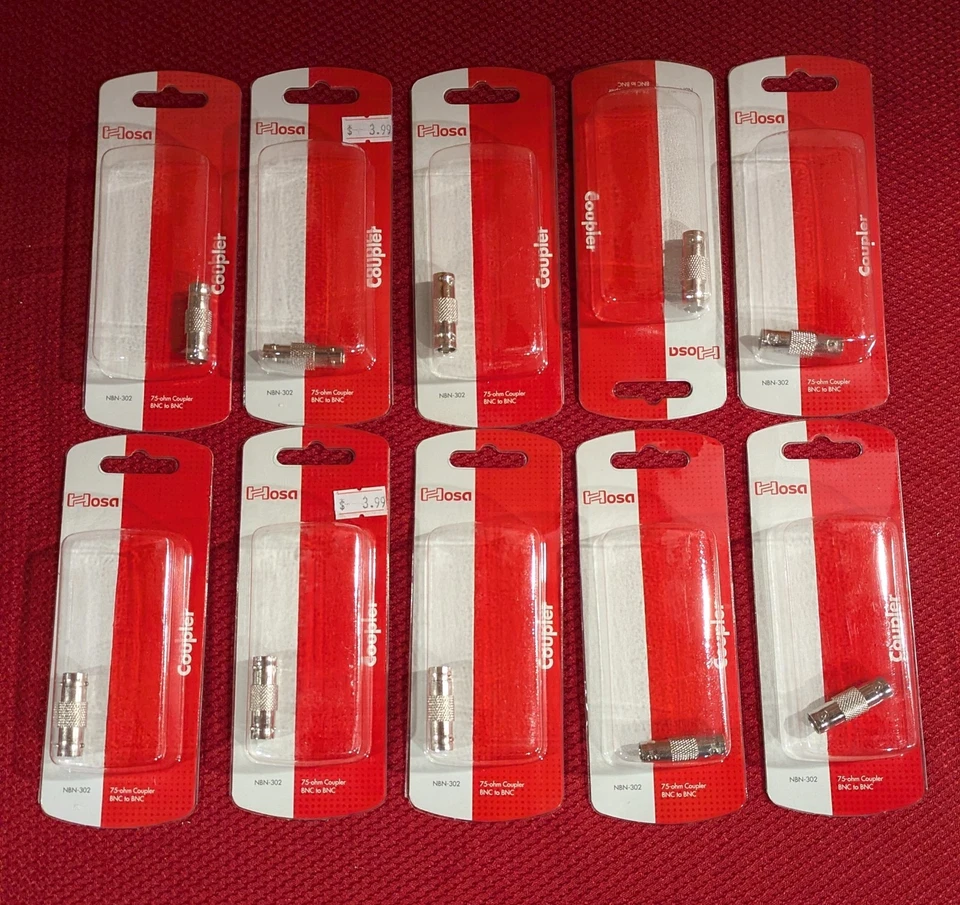 Hosa NBN-302 75-Ohm Coupler, BNC to BNC (10) connectors - Image 1 of 1